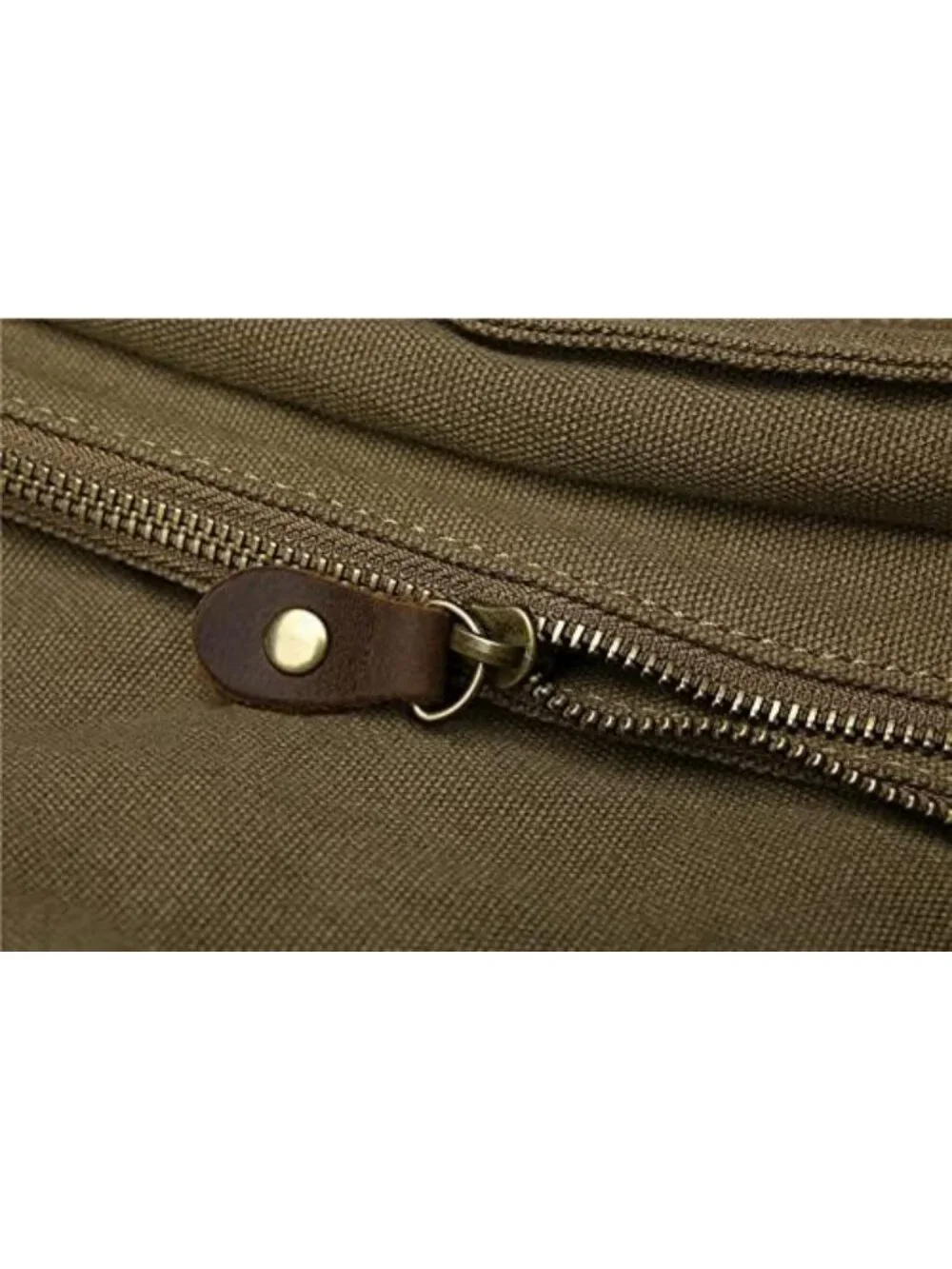 Vintage Military-Inspired Leather Canvas Messenger Bag for Laptops & Essentials